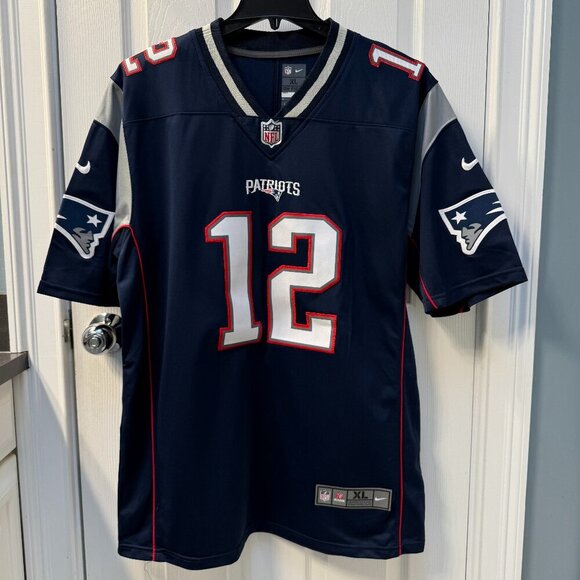 Tom Brady #12 The GOAT New England Patriots Nike NFL On Field Jersey Size XL - Picture 1 of 9